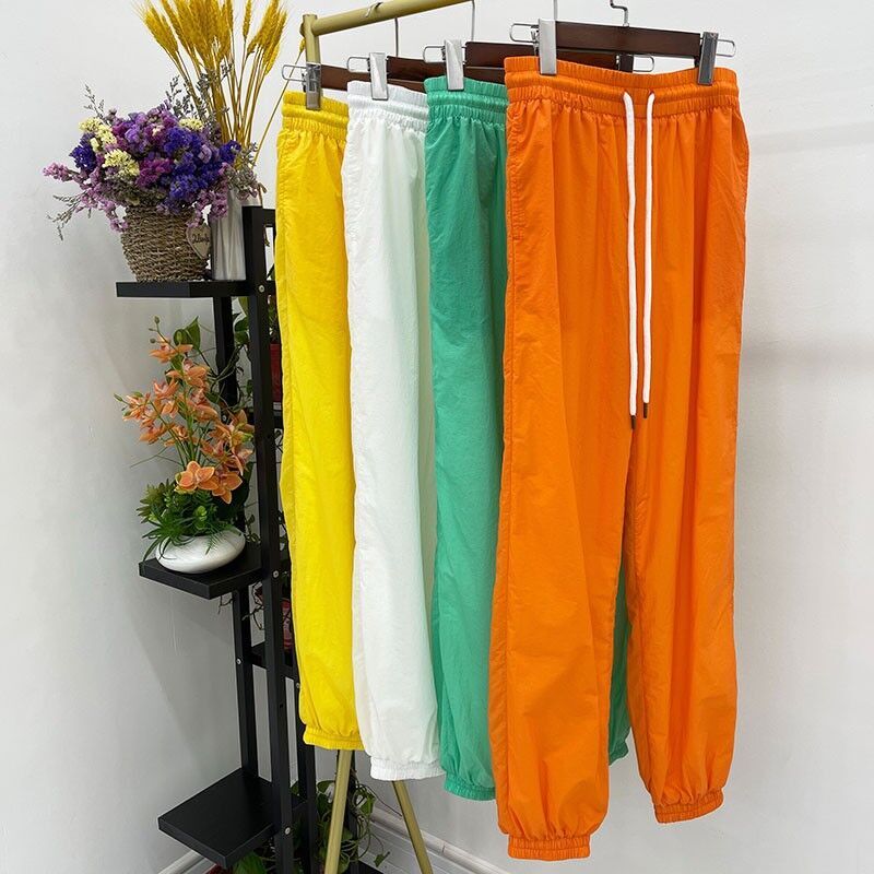 French version of Li Fiel Airport with the same style orange drawing rope High waist working clothes Pants Women Buns Feet Sports Trousers Tide Speed Dry Pants-Taobao