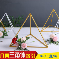 Iron Art Solid Triangle Road Leading Geometric Pendulum Wedding wedding Prop Wedding Arrangement Stage Shop Window Decoration Hanger