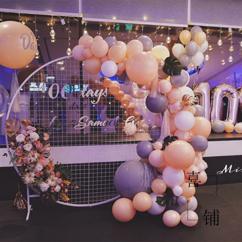 Wedding round grid screen wedding background decoration screen Sen series round iron grid window decoration arrangement