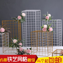 New Wedding Celebration Iron Art Grid Road Leading Ttai Road Leading Wedding Stage Wedding stage Arranged Geometric Cube Pendulum