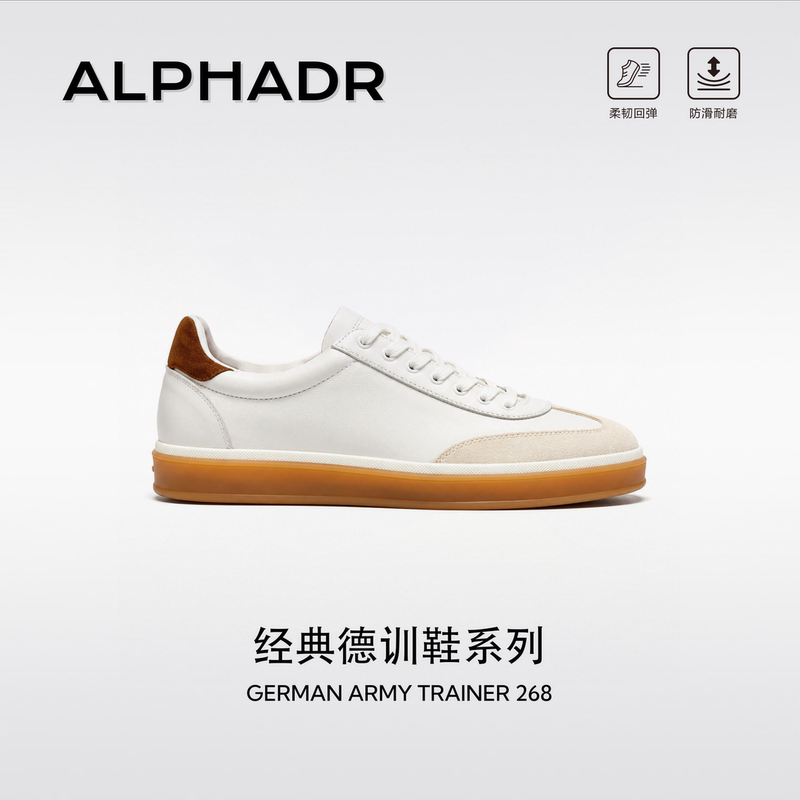 Alphadr Italian Training Shoes for Men, Full Genuine Leather, Breathable, Casual, Soft-Soled Golf Sneakers, Men's Forrest Gump Shoes
