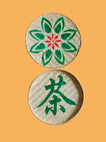 Children's Dance Tea-Picking Props, Tea-Picking Girl's Bamboo Sieve and Dustpan for Shanshan Village Dance Performance