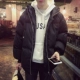 Hàn Quốc đội mũ trùm đầu áo khoác mùa đông phân bón nam taxi XL đoạn ngắn áo lỏng áo khoác phụ tuổi teen dòng nam áo choàng nam