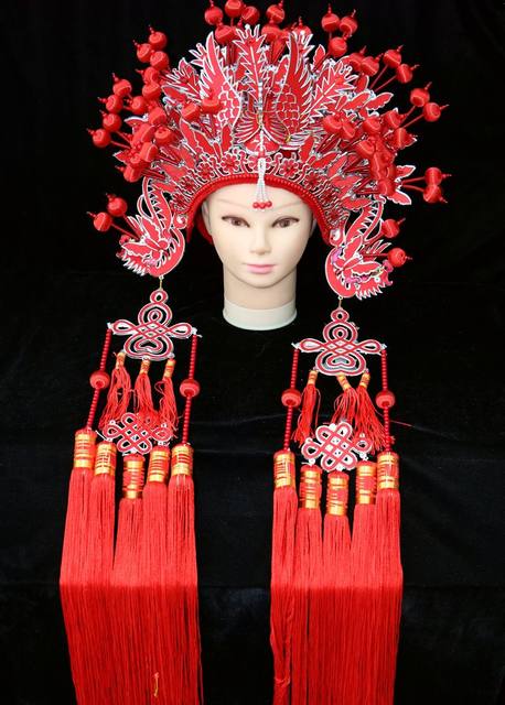 Phoenix crown ແນວໂນ້ມແຫ່ງຊາດ phoenix crown hat bride phoenix crown Xiapei ຫ້າ phoenix ເຮືອນຍອດ custom-made idol Bodhisattva hat Taishan grandma hat