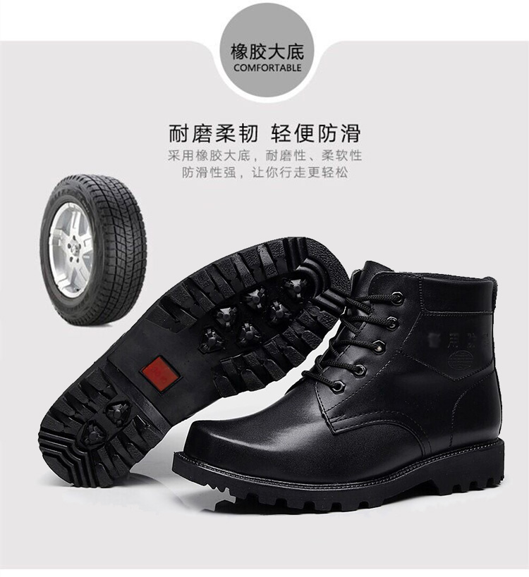 Mùa đông len quân đội giày nam ngắn khởi động thép đầu quân đội móc giày cotton cộng với nhung ấm tuyết ngoài trời ủng chống trượt giầy tây nam
