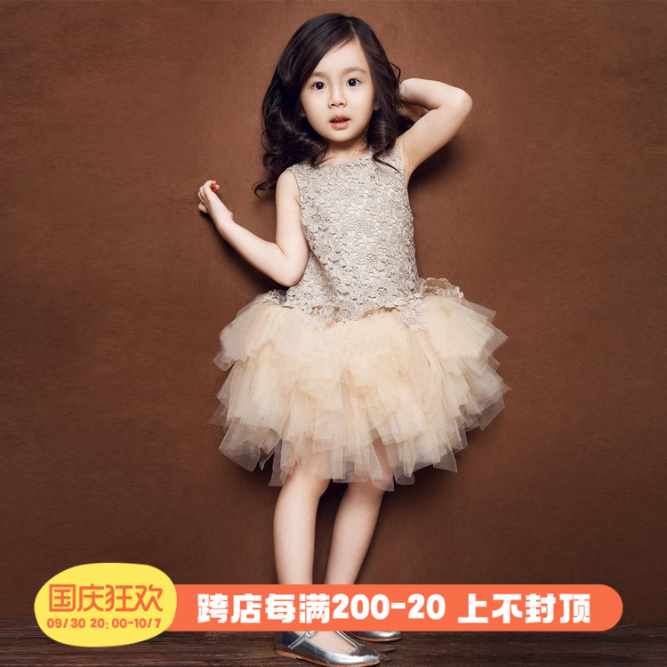 2022 new girls summer western style dress princess tutu skirt children girls lace skirt dress