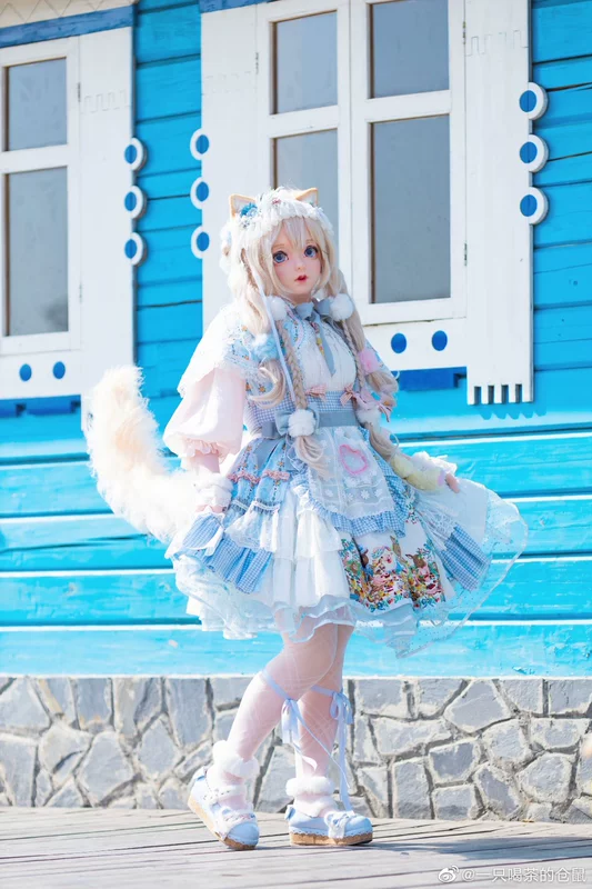 Santailshu ban đầu lolita tay cos phụ kiện đuôi sữa trứng ragdoll mèo sống đặt phòng