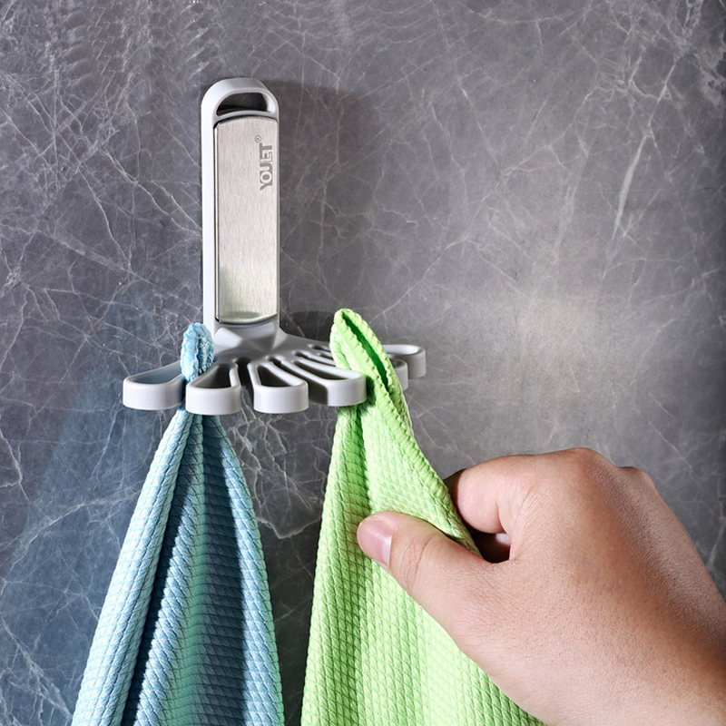 German YOULET nail-free can hang 5 rag towel racks 304 stainless steel double-sided adhesive universal glue installation