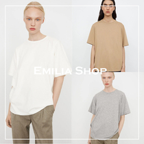 Swedish spot TOTEME short sleeve Antonia21 spring and summer new organic cotton solid color round neck loose T-shirt top