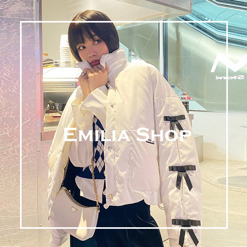 Spot designer Masion Wester Down jacket 2020 Autumn Winter White Butterfly junction Short Loose Jacket Woman