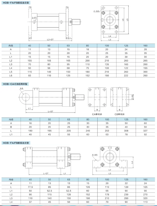 Xi lanh hai chiều thanh giằng hạng nặng HOB 40/50/63/80/100/125/150 xi lanh thủy lực tùy chỉnh có thể điều chỉnh