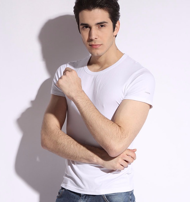 Áo lót nam tay ngắn tay áo thun modal cotton cotton vest nam XL cổ tròn mùa hè áo lót cho con bú