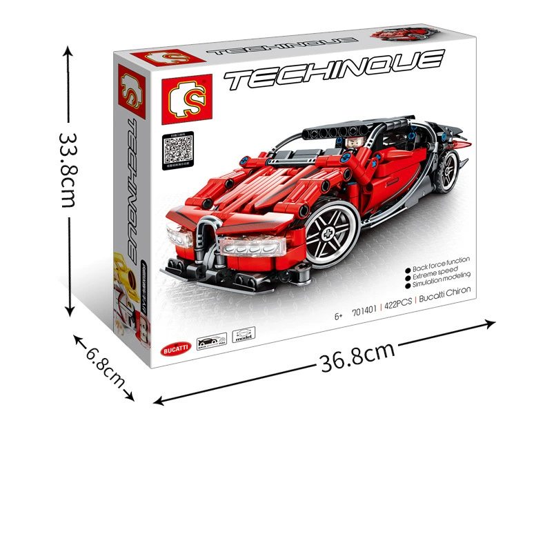 Khối xây dựng Senbao Khối xây dựng Bugatti Veyron khó lắp ráp các khối xây dựng đồ chơi Lego tương thích - Khối xây dựng đồ chơi domino bằng nhựa