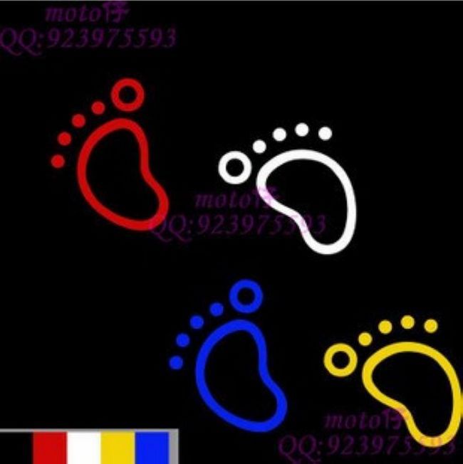 Locomotive Sticker Appliquate Electric Bike Reflective Patch Pair Small Foot Girl Fluorescent Sticker Trim Car Sticker Footprint