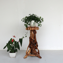 Root carving flower stand wood carving flower stand solid wood natural flower stand bonsai stand ornaments camphor wood rhododendron root bonsai stand