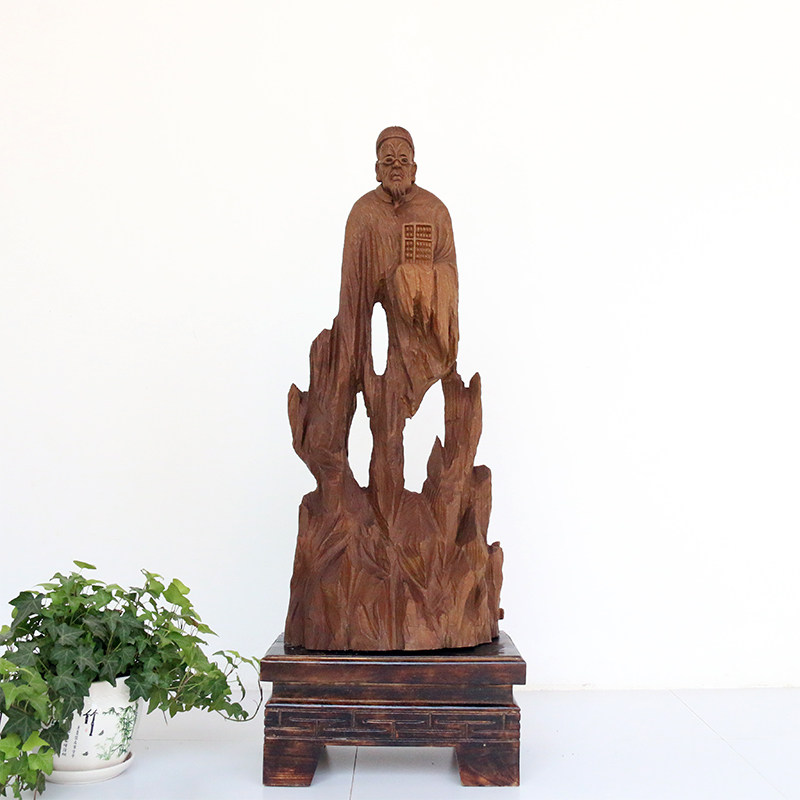 Root carving wood carving handicraft decoration Nanmu god operator Opening gift home accessories Buddha root carving Dharma characters