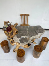 Natural root bouldering tea table tea table solid wood handmade tea table hotel office home home gifts
