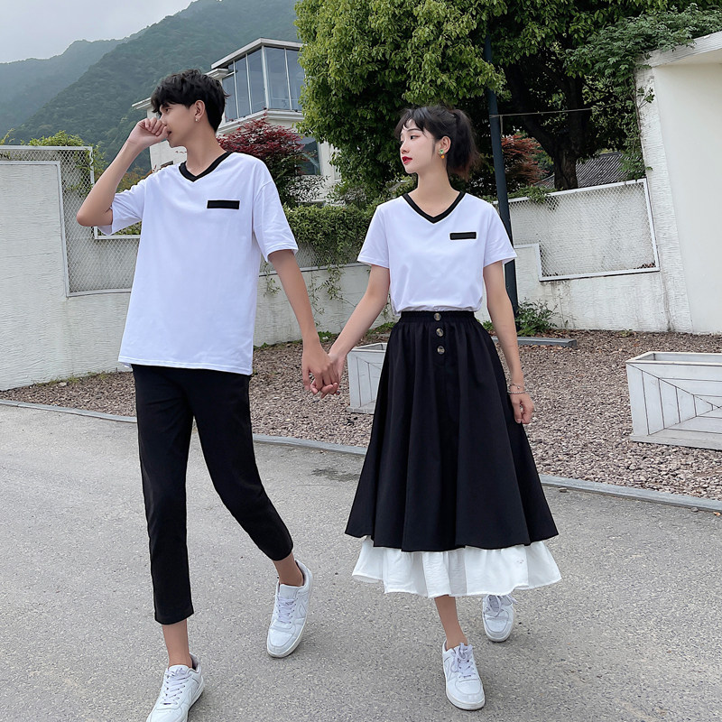Graduation Photo Classes Junior High School Students Summer Short Sleeves T-shirt Suits of the Port Wind College Wind high school uniforms customised