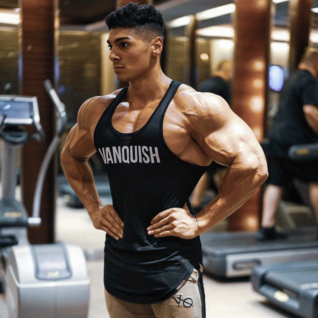 Muscle Doctor Brothers in Europe and America Thin Section Sports Fitness Vest Mesh Speed Dry Air Permeable Sleeveless Running Training Suit Men