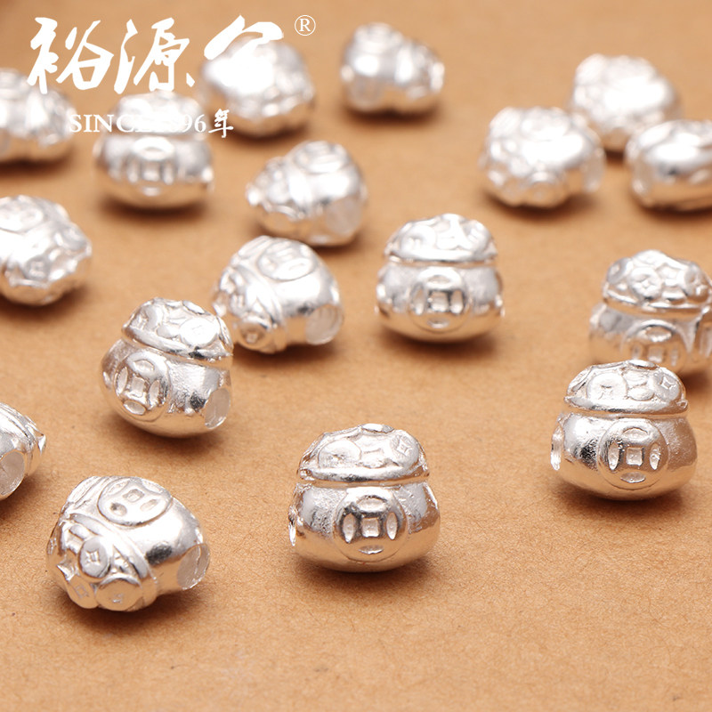 Yuyuan Public Foot Silver 9999 Silver Money Bag Solid With Hole Silver Poly Po Basin Diy Hand-made Personality Accessories