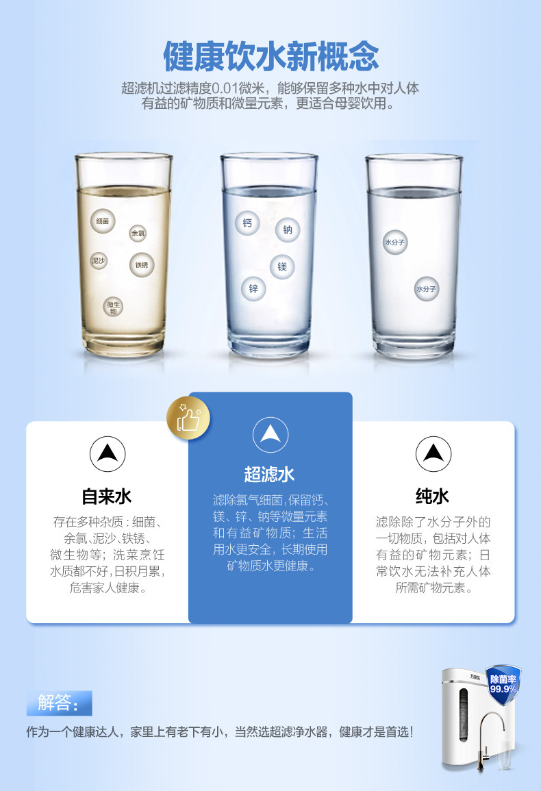 万家乐 CHU-01-2.0T 5级精滤超滤净水器 保留矿物质 图2