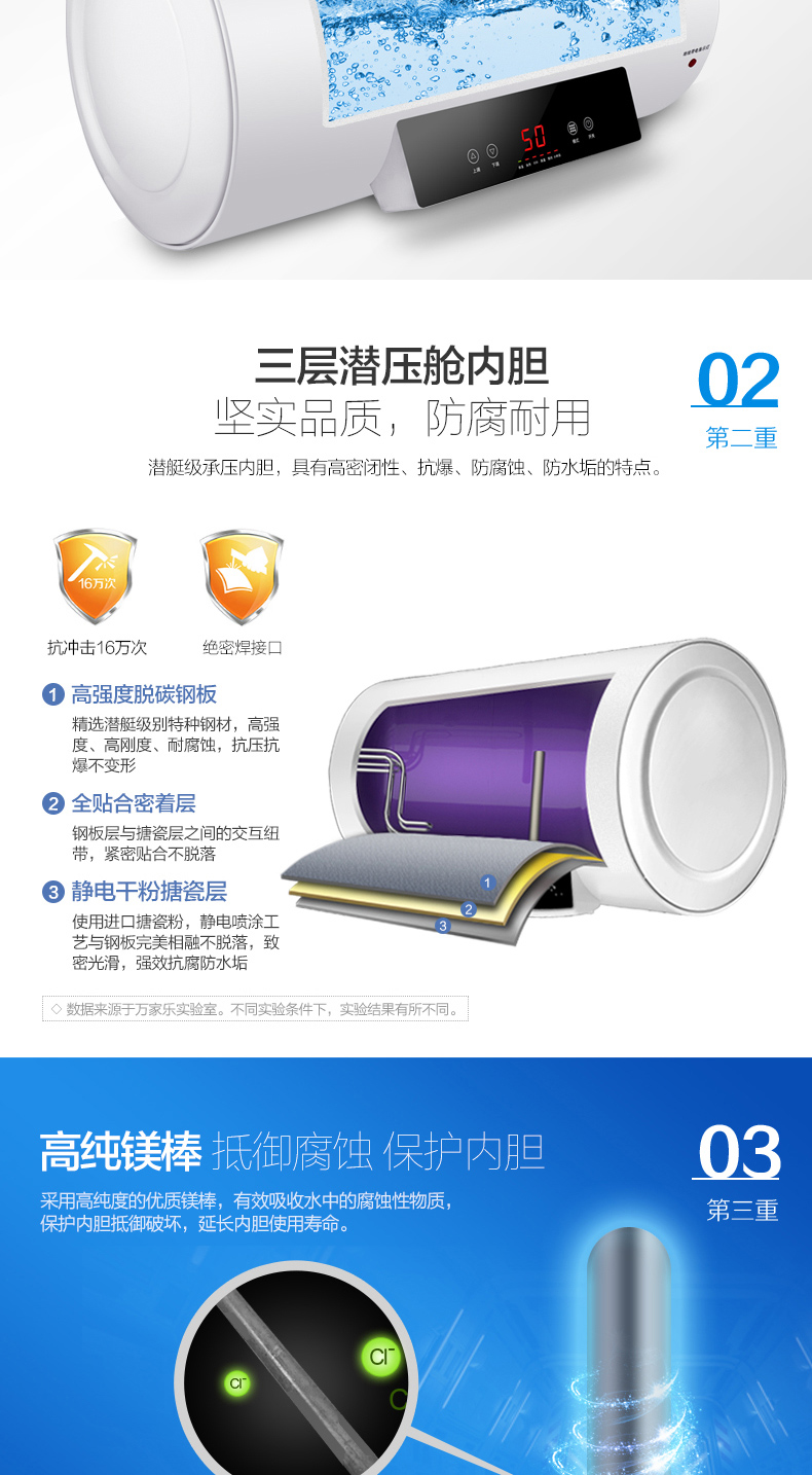 nước nóng trung tâm Máy nước nóng Macro Wanjiale D80-J1 Điều khiển từ xa 80 lít nước nóng tiết kiệm năng lượng - Máy đun nước bình nóng lạnh olympic