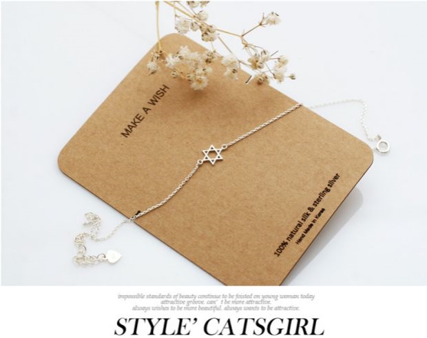 S925 sterling bạc sáu sao ngôi sao vòng chân nữ phiên bản Nhật Bản và Hàn Quốc thời trang tươi mát khí chất chân trang sức sinh viên Tanabata quà tặng - Vòng chân vòng chân nữ bạc