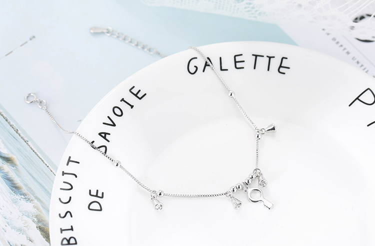 Chính hãng s925 sterling bạc vòng chân nữ thời trang khí chất hoang dã vận chuyển hạt chân trang sức sinh viên trang sức quà tặng - Vòng chân lắc chân vàng pnj