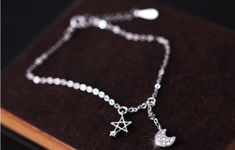 Chính hãng s925 sterling bạc chuyển nhỏ vòng chân vòng chân nữ trang sức ngày Hàn Quốc đơn giản tươi Tanabata quà tặng - Vòng chân lắc chân nữ nhật bản