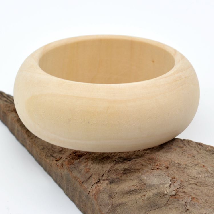 Vòng tròn cạnh bằng phôi gỗ 3,2cm DIY trang sức sơn mài sơn mài nghệ thuật sơn chất liệu gỗ vòng gỗ vòng tay pandora
