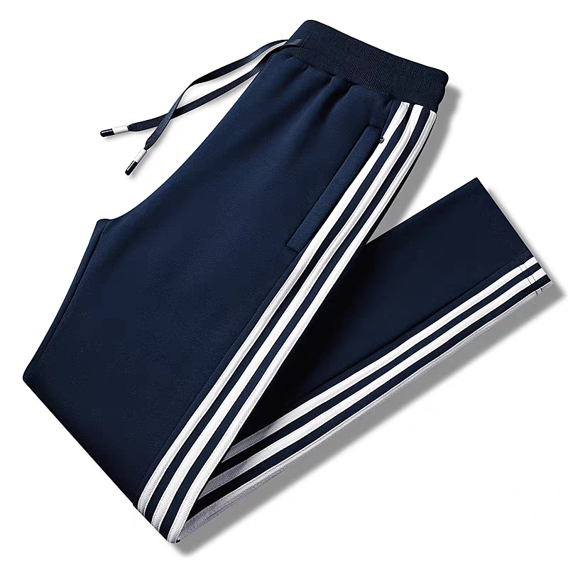 Men's Straight-Leg Pants for Autumn, Winter, and Summer, Knitted Sweatpants, Large Size, Loose Casual Long Pants, Three-Stripe Fleece-Lined Jogger Pants Men's Straight-Leg Pants for Autumn, Winter, and Summer, Knitted Sweatpants, Large Size, Loose Casual Long Pants, Three-Stripe Fleece-Lined Jogger Pants
