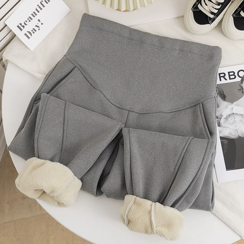 Удерживающие тепло флисовые штаны для матери и ребенка, увеличенная толщина, свободный прямой крой