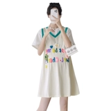 Летнее платье для матери и ребенка для беременных, юбка, комплект для отдыха, короткий рукав, оверсайз, подходит для подростков