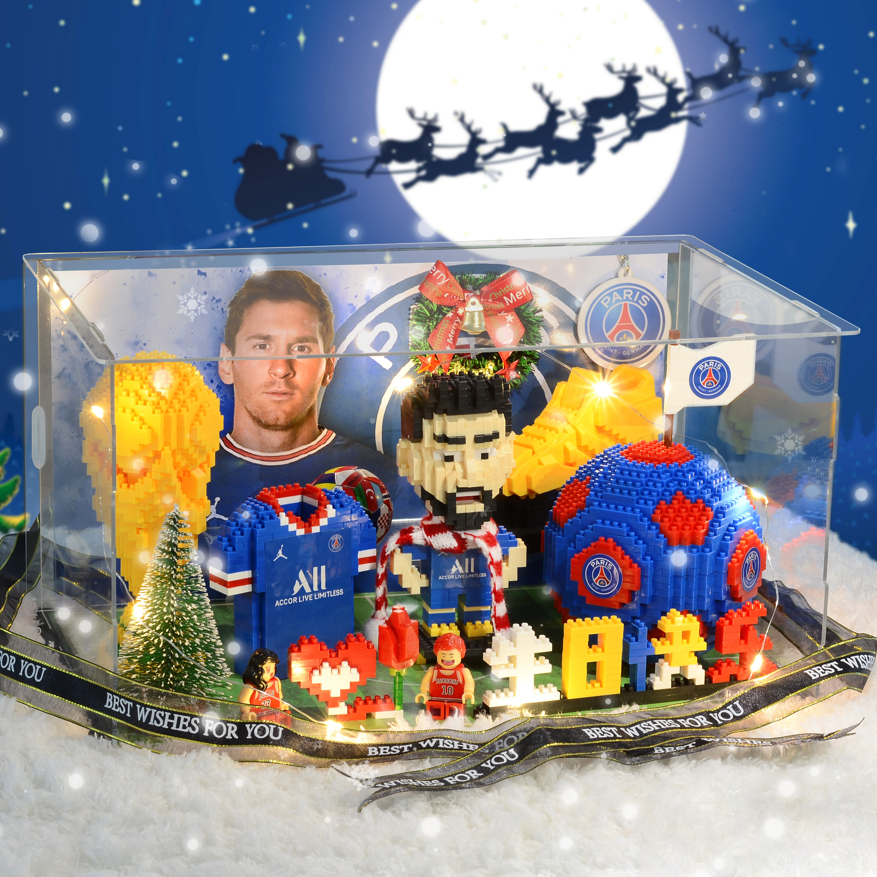 Messi C Locca Calevan soccer block ornament souvenir handmade around boyfriend New Year's birthday gift