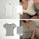 In stock ~ 51STUDIO homemade GW106yi ຕ້ອງຊື້ sexy ເລິກ v-neck ສະດວກສະບາຍ tight-sleeved ເສື້ອທີເຊີດແຂນສັ້ນ