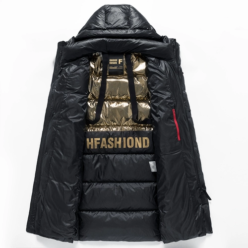 Черный длинный зимний пуховик, качественная куртка, 40