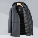 Зимний пуховик, бархатный вкладыш, куртка, 2023, гусиный пух, увеличенная толщина