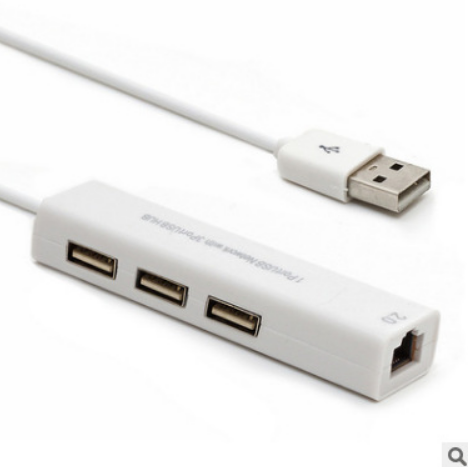 Free drive USB network card with 3-mouth USB2 0 HUB extension wire transfer RJ45 external wired network card converter