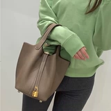 Кожаная корзина, вместительная и большая сумка для матери и ребенка, воловья кожа