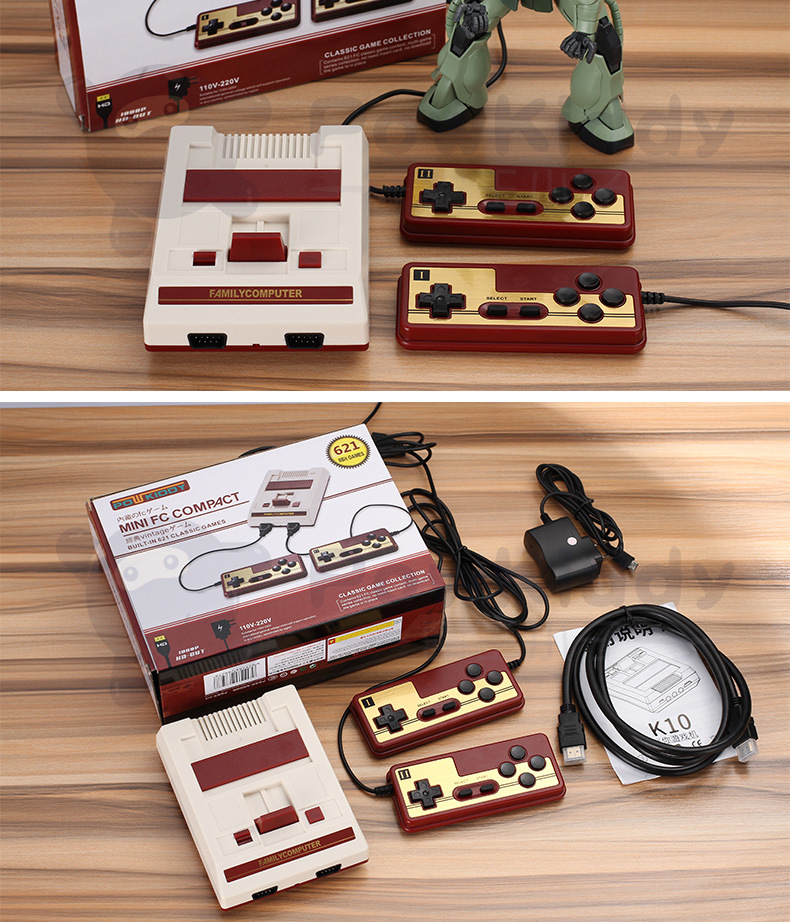 HD Mini Mini Máy màu đỏ và trắng Máy chơi game gia đình NES FC Pocket Retro Vintage Máy 8 bit HDMI - Kiểm soát trò chơi phụ kiện bắn pubg