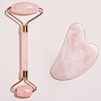 Facial massager roller powder crystal natural jade female manual jade push and pull compact beauty artifact ball