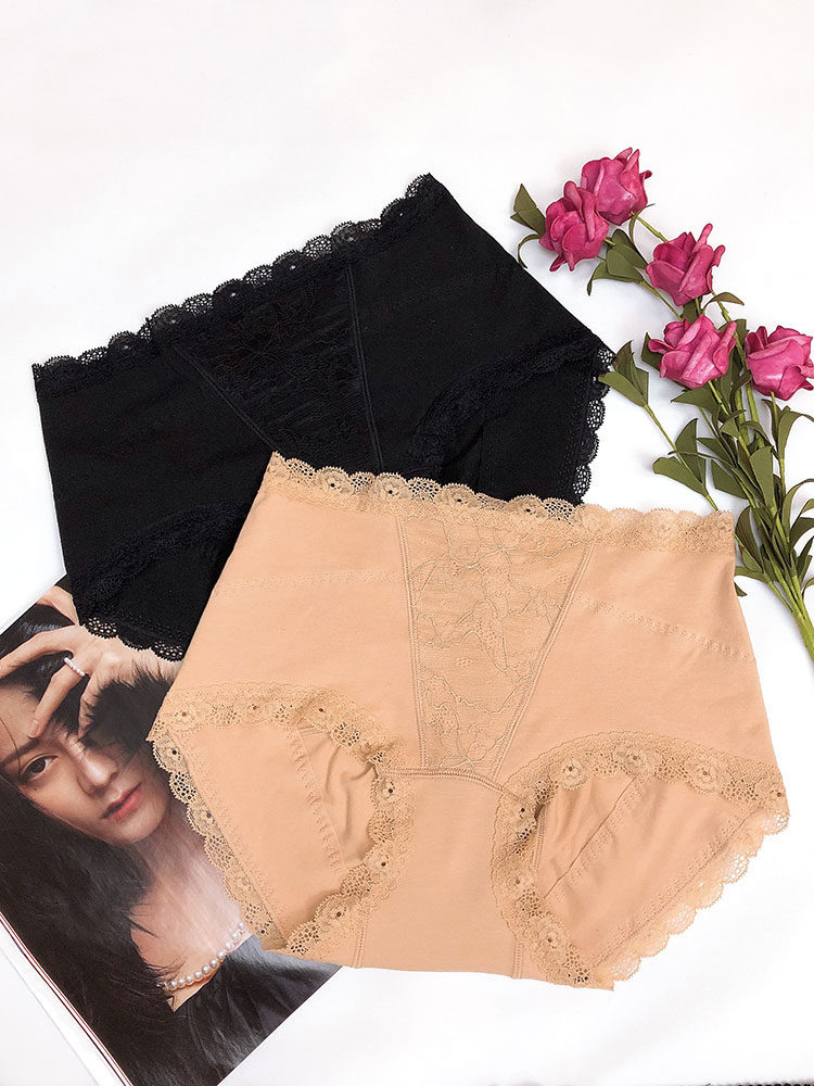 Summer Magic Pants Generation Pure Cotton Ladies Sexy Lace Buttocks Abdominal Bottom Antibacterial Mid-waist Briefs