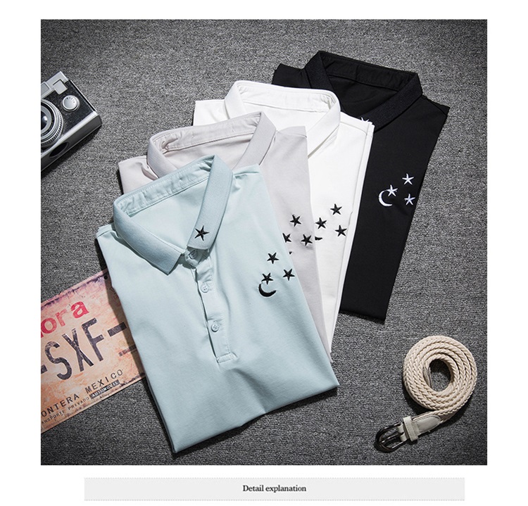 Áo thun nam mùa hè ngắn tay áo sơ mi Paul sơ mi cotton mỏng Phiên bản Hàn Quốc của áo thun nam polo nửa áo nam áo polo form rộng