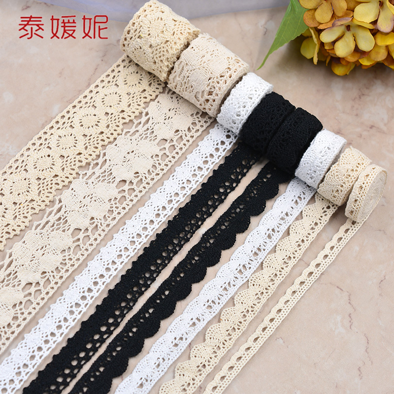 5-meter price all-cotton lace hollowed-out lace fabric handmade diy accessories floral side clothing pure cotton lace lace accessories