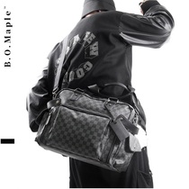 BOMaple 2022 new mens commuter grid casual diagonal satchel shoulder bag male Korean version fashion handbag wave