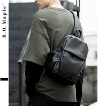 BOMaple Full Cortical Mens Chest Bag Skew Satchel Waterproof Ipad Tablet Large Capacity Single Shoulder Backpack Bag