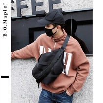 BOMaple Personality Dual-use Mens Chest Bag Tide Card Single Shoulder Bag Large Capacity Ins Ultra Fire Oxford Cloth Diagonal Satchel