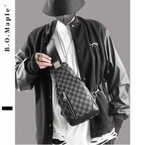 BOMaple Mens Bag 2021 New Tide Card Chest Bag Fashion Waterproof Single Shoulder Diagonal Satchel Mens Chest Front Small Backpack