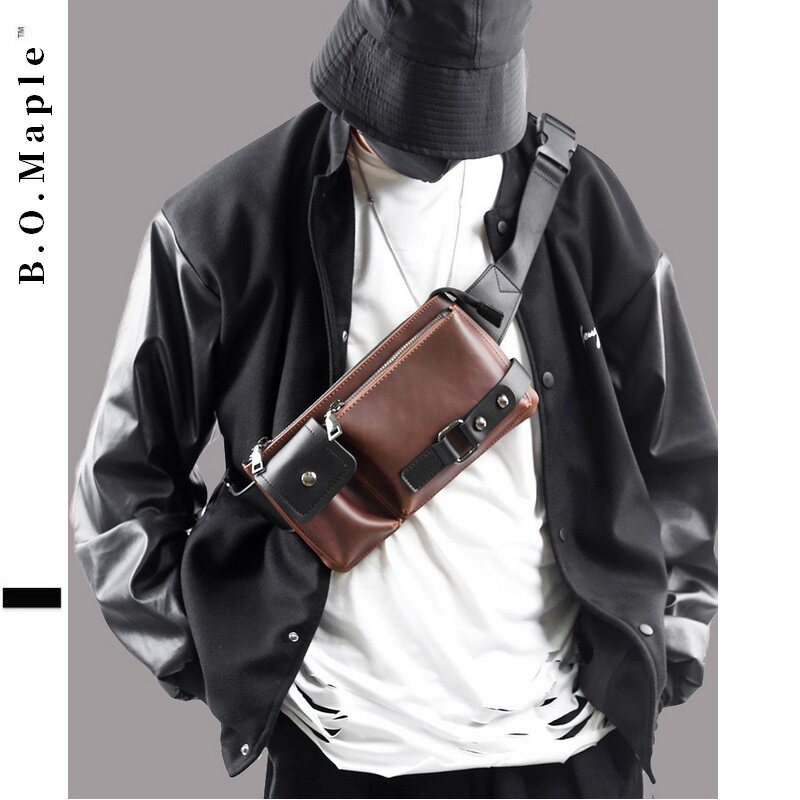BOMaple new Korean version Fashion retro men's purse Diagonal Satchel Chest Bag Outdoor Leisure Sports Purse Men