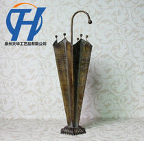 Daily special rural nostalgic iron umbrella drum all hand creative bucket process set up hall rain tool